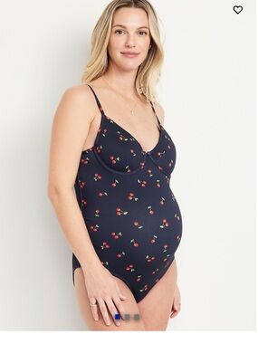 NWT Old Navy Navy One-Piece Swimsuit with Red Cherry Print